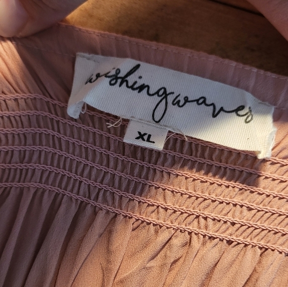 Wishing Waves Smocked Ruffle Cropped Top Size XL - Picture 5 of 10